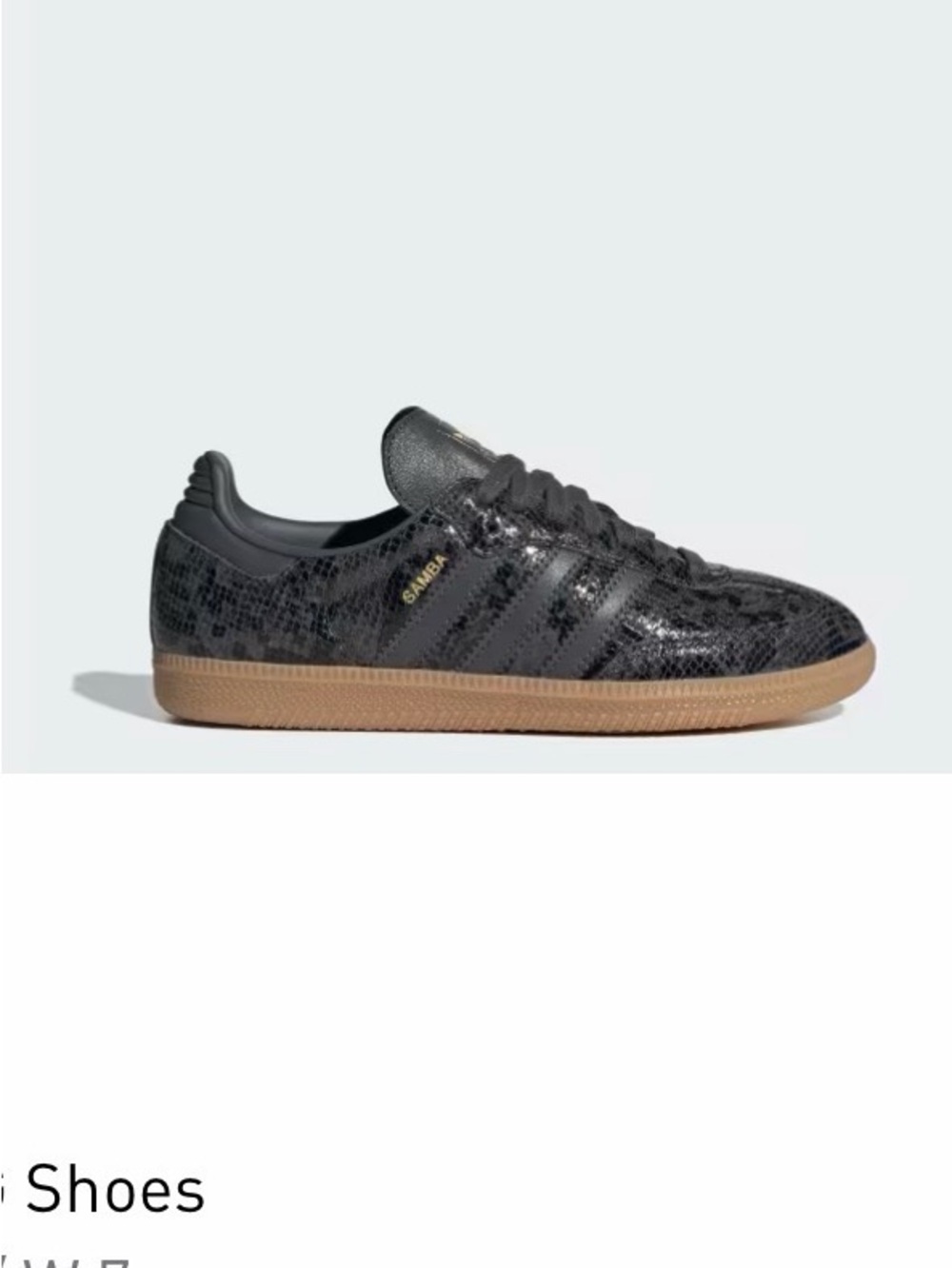 adidas Samba Black Snake-Print with Gum Sole